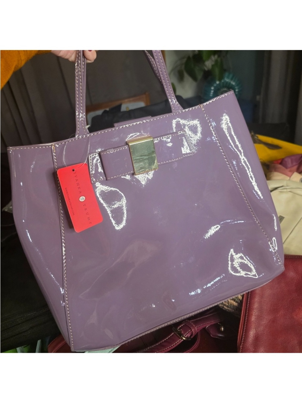 Ivanka Trump Lavender Patent Leather Tote open to offers